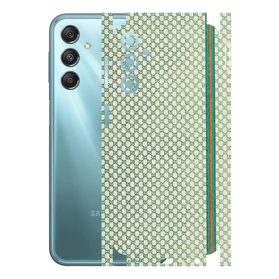 Samsung M/F/Note/Flip and C Phone Skins (All Models) - Gucci Fabric Pattern - 3D Embossed Finish (L-73) Samsung Galaxy M34 (5G)