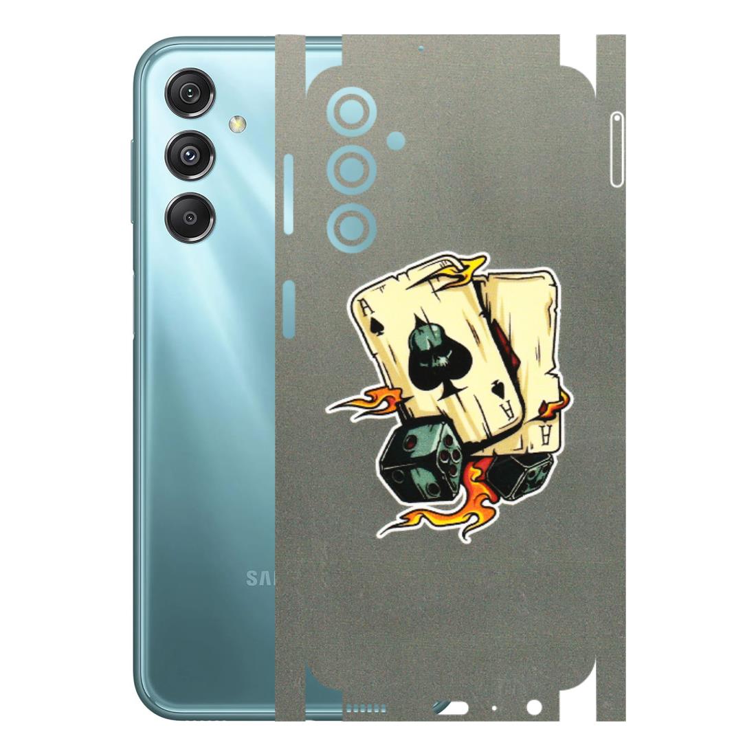 Samsung M/F/Note/Flip and C Phone Skins (All Models) - Grey Cards Of Ace - 3D Embossed Finish (L-77) Samsung Galaxy M34 (5G)
