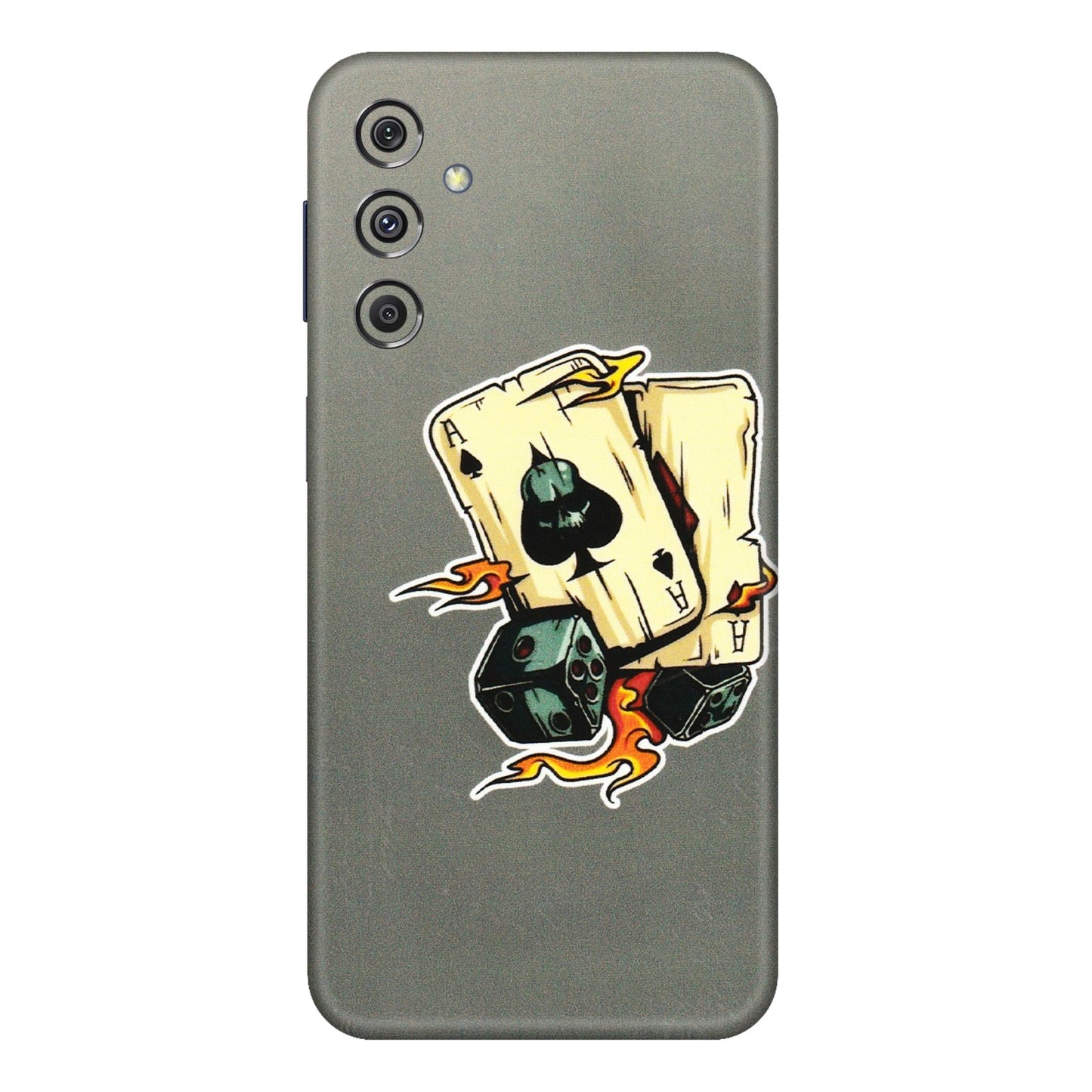 Samsung M/F/Note/Flip and C Phone Skins (All Models) - Grey Cards Of Ace - 3D Embossed Finish (L-77) Samsung Galaxy M34 (5G)