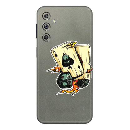 Samsung M/F/Note/Flip and C Phone Skins (All Models) - Grey Cards Of Ace - 3D Embossed Finish (L-77) Samsung Galaxy M34 (5G)
