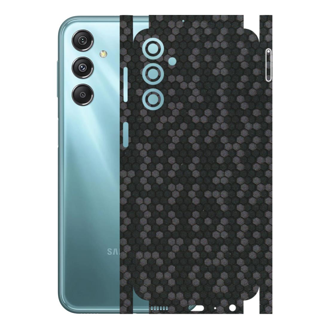 Samsung M/F/Note/Flip and C Phone Skins (All Models) - Black Grey Honeycomb Sober - 3D Embossed Finish (L-85) Samsung Galaxy M34 (5G)