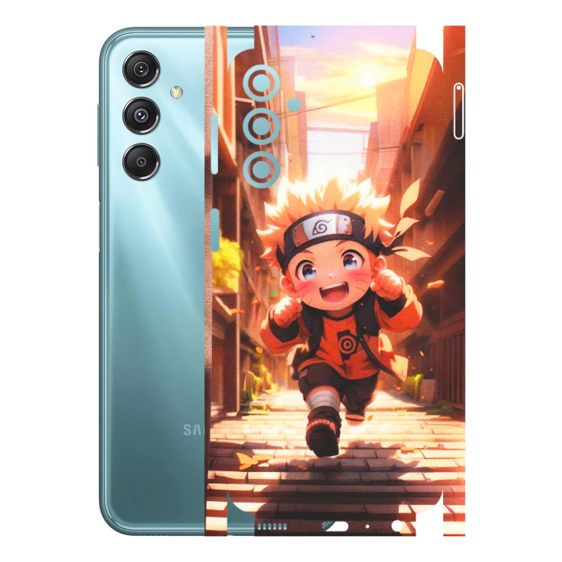 Samsung M/F/Note/Flip and C Phone Skins (All Models) - Naruto Cute Toon Running - Matte Finish (M-04) Samsung Galaxy M34 (5G)
