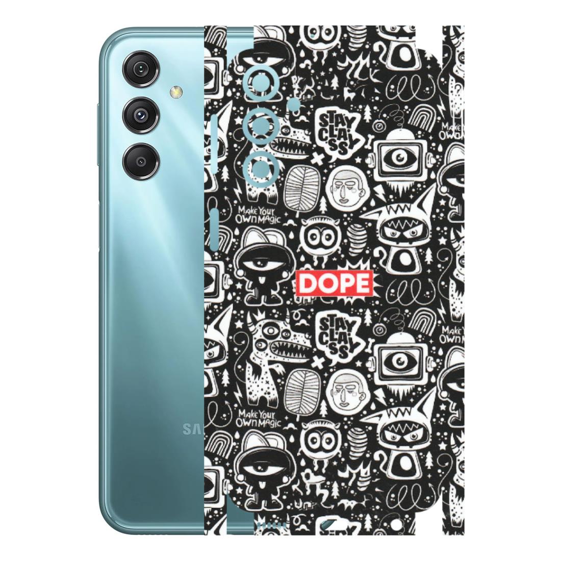 Samsung M/F/Note/Flip and C Phone Skins (All Models) - Dope Stay Classy Black Doodles - Matte Finish (M-126) Samsung Galaxy M34 (5G)