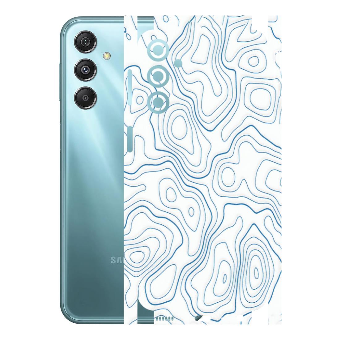 Samsung M/F/Note/Flip and C Phone Skins (All Models) - Blue And White Swirls - Matte Finish (M-139) Samsung Galaxy M34 (5G)
