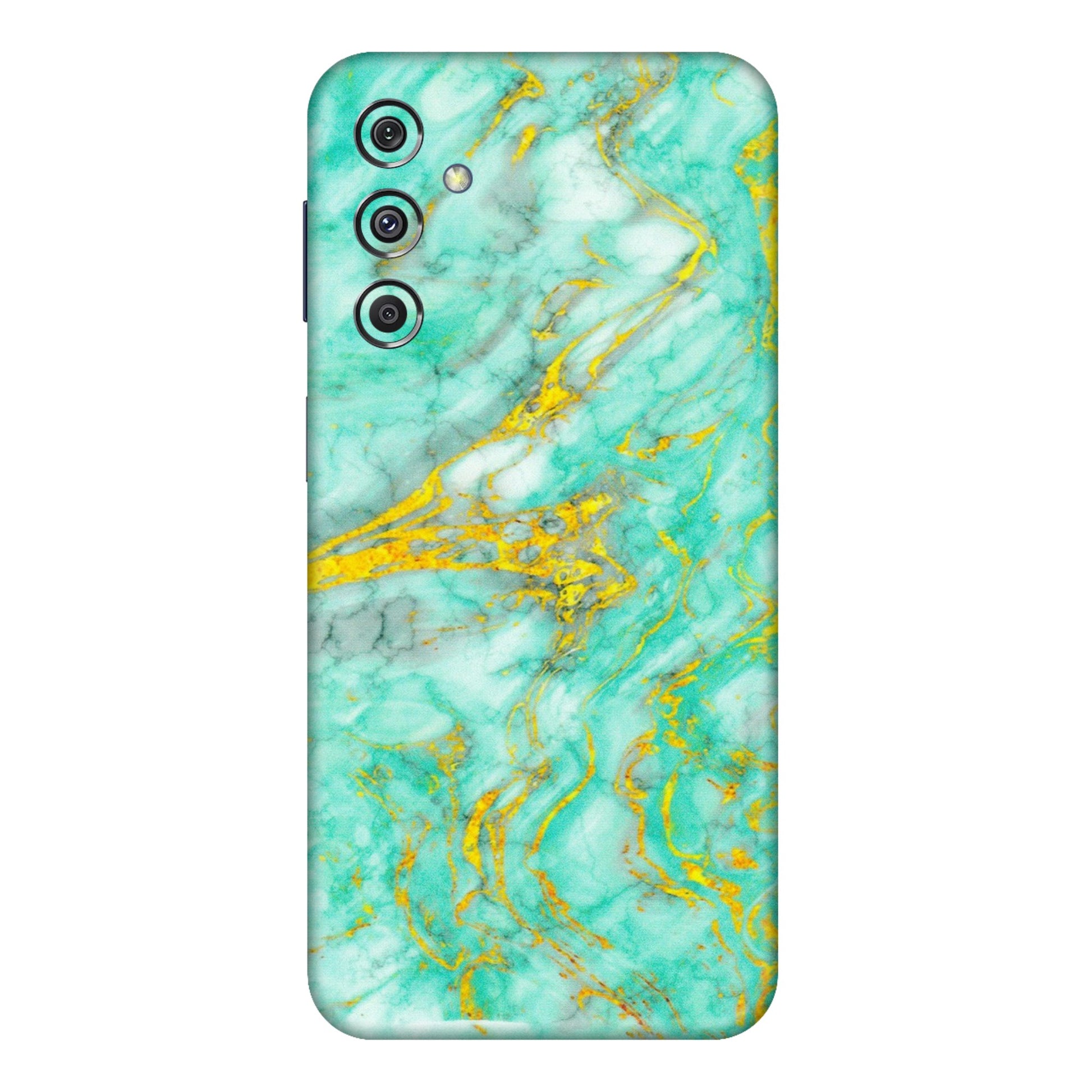 Samsung M/F/Note/Flip and C Phone Skins (All Models) - Green And Gold Marble Feel - Matte Finish (M-16) Samsung Galaxy M34 (5G)