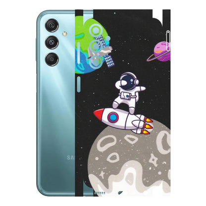 Samsung M/F/Note/Flip and C Phone Skins (All Models) - Astronaut Vibing Toon Running - Matte Finish (M-39) Samsung Galaxy M34 (5G)