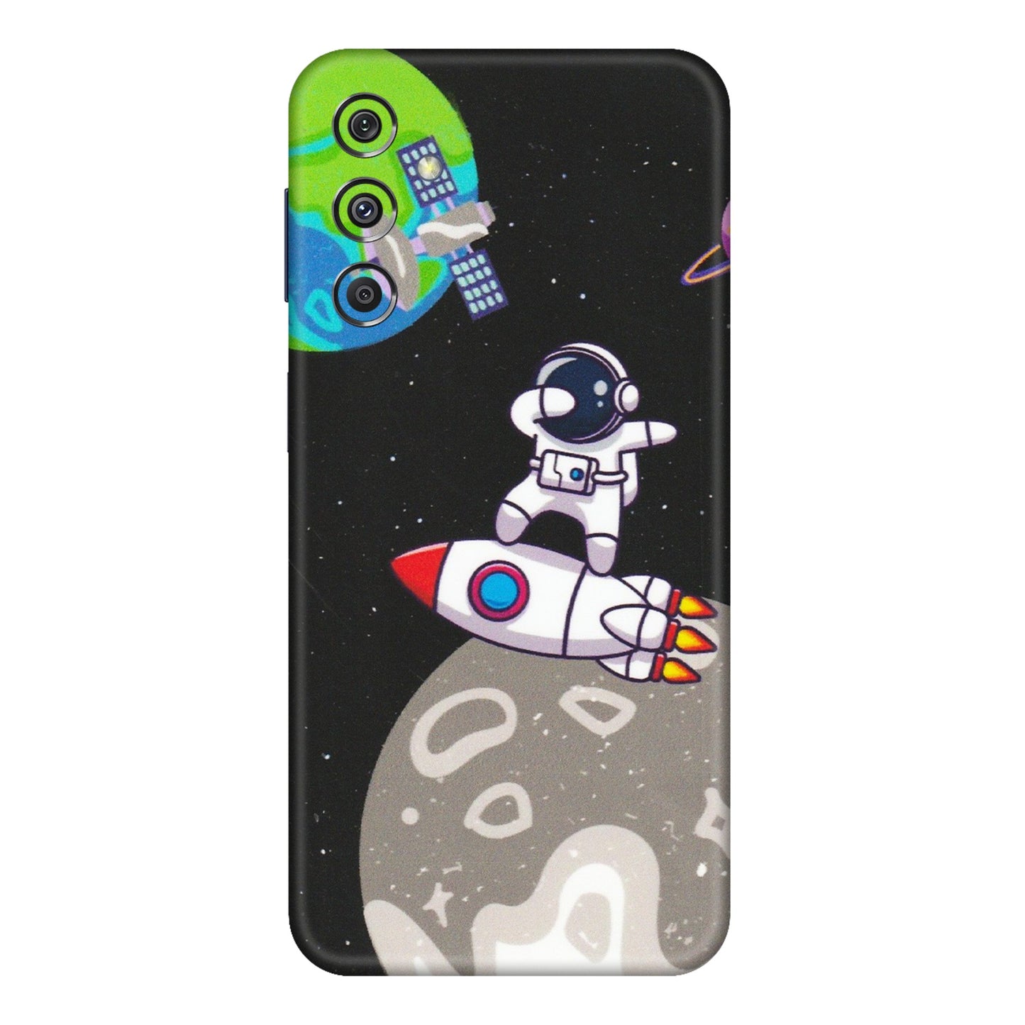 Samsung M/F/Note/Flip and C Phone Skins (All Models) - Astronaut Vibing Toon Running - Matte Finish (M-39) Samsung Galaxy M34 (5G)