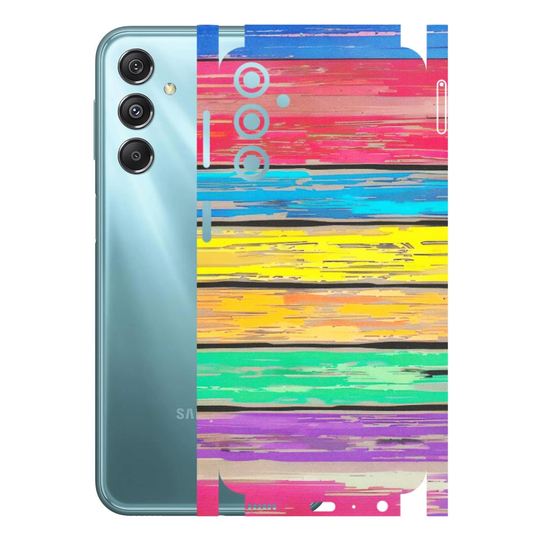 Samsung M/F/Note/Flip and C Phone Skins (All Models) - Multi Colour Wooden Wall - Matte Finish (M-96) Samsung Galaxy M34 (5G)