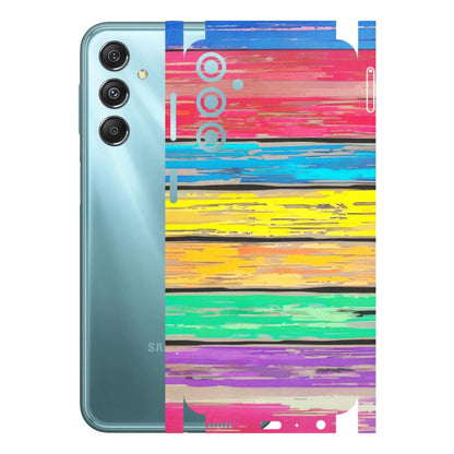Samsung M/F/Note/Flip and C Phone Skins (All Models) - Multi Colour Wooden Wall - Matte Finish (M-96) Samsung Galaxy M34 (5G)