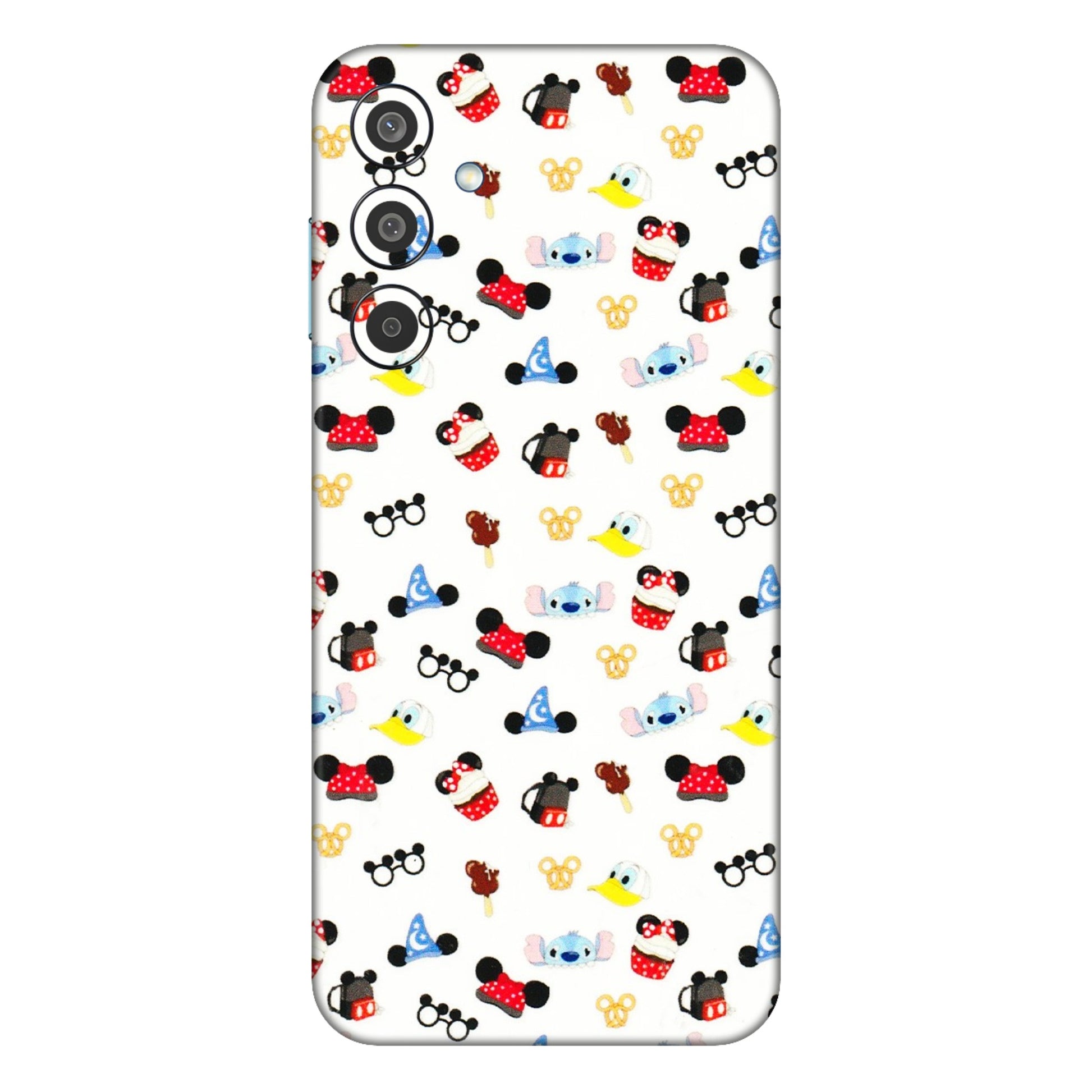 Samsung M/F/Note/Flip and C Phone Skins (All Models) - Minnie Mouse & Donald Doodles s - 3D Embossed Finish (L-194) Samsung Galaxy M35 (5G)