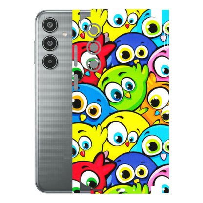 Samsung M/F/Note/Flip and C Phone Skins (All Models) - Cute Fluffy Birds - 3D Embossed Finish (L-213) Samsung Galaxy M35 (5G)