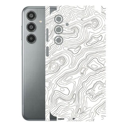 Samsung M/F/Note/Flip and C Phone Skins (All Models) - White Black Swirls - 3D Embossed Finish (L-219) Samsung Galaxy M35 (5G)