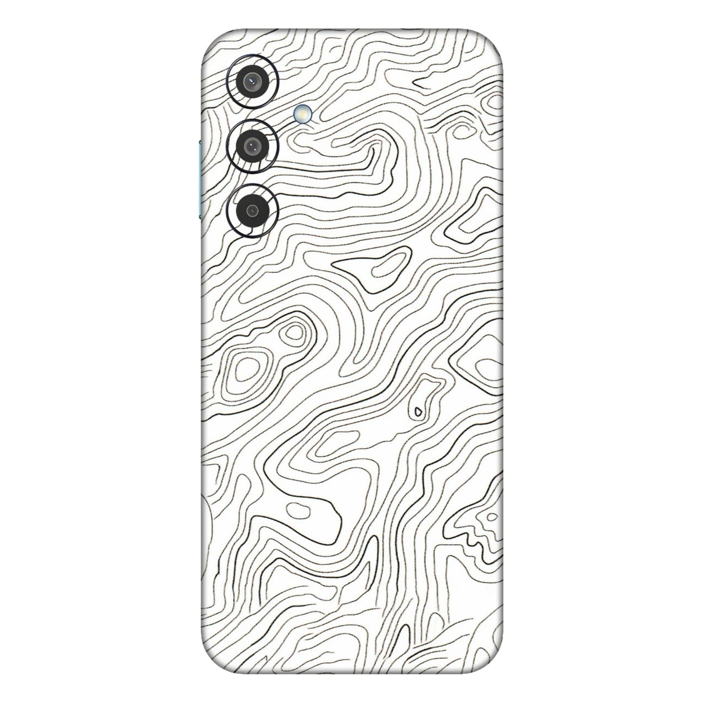 Samsung M/F/Note/Flip and C Phone Skins (All Models) - White Black Swirls - 3D Embossed Finish (L-219) Samsung Galaxy M35 (5G)