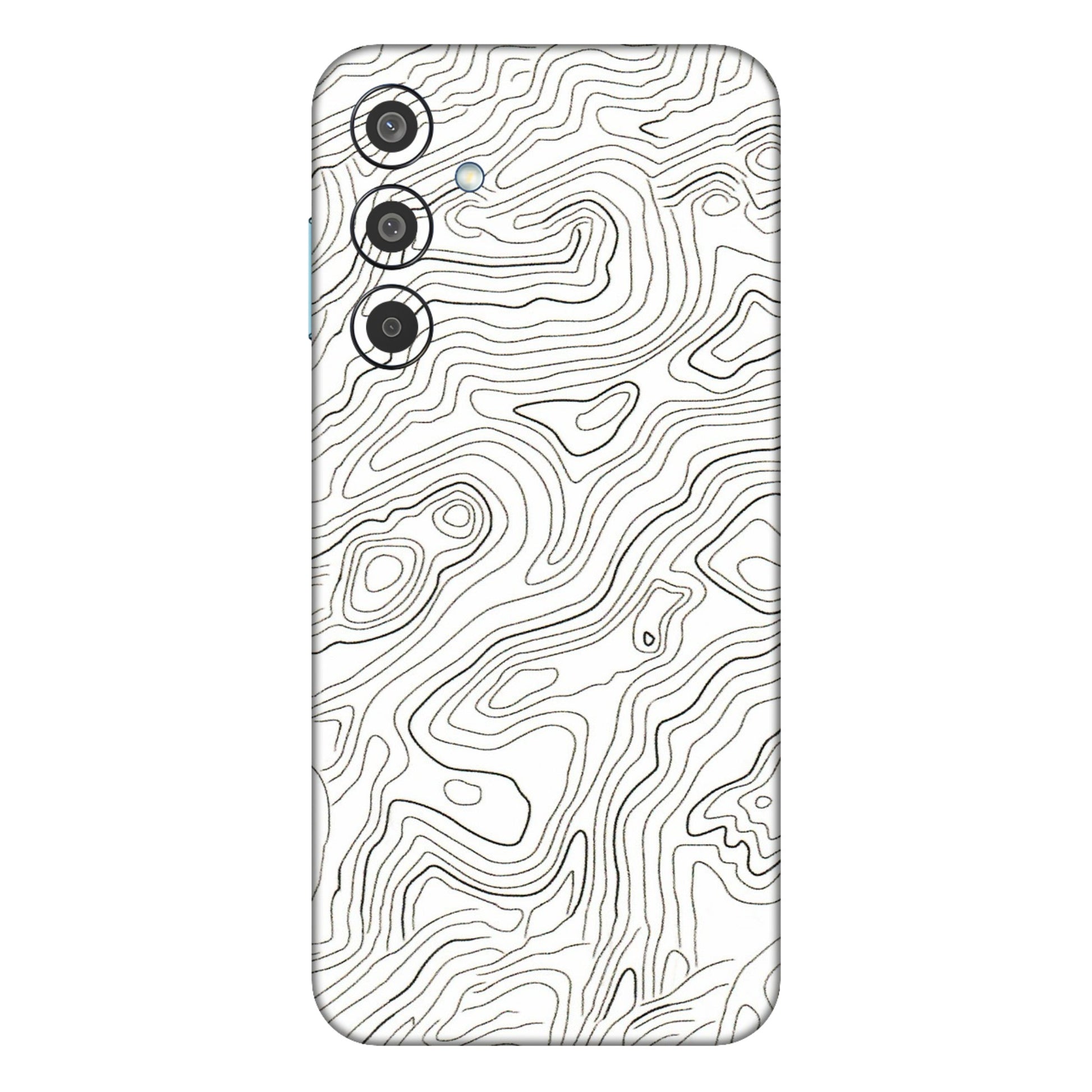 Samsung M/F/Note/Flip and C Phone Skins (All Models) - White Black Swirls - 3D Embossed Finish (L-219) Samsung Galaxy M35 (5G)