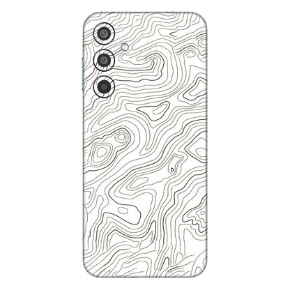 Samsung M/F/Note/Flip and C Phone Skins (All Models) - White Black Swirls - 3D Embossed Finish (L-219) Samsung Galaxy M35 (5G)