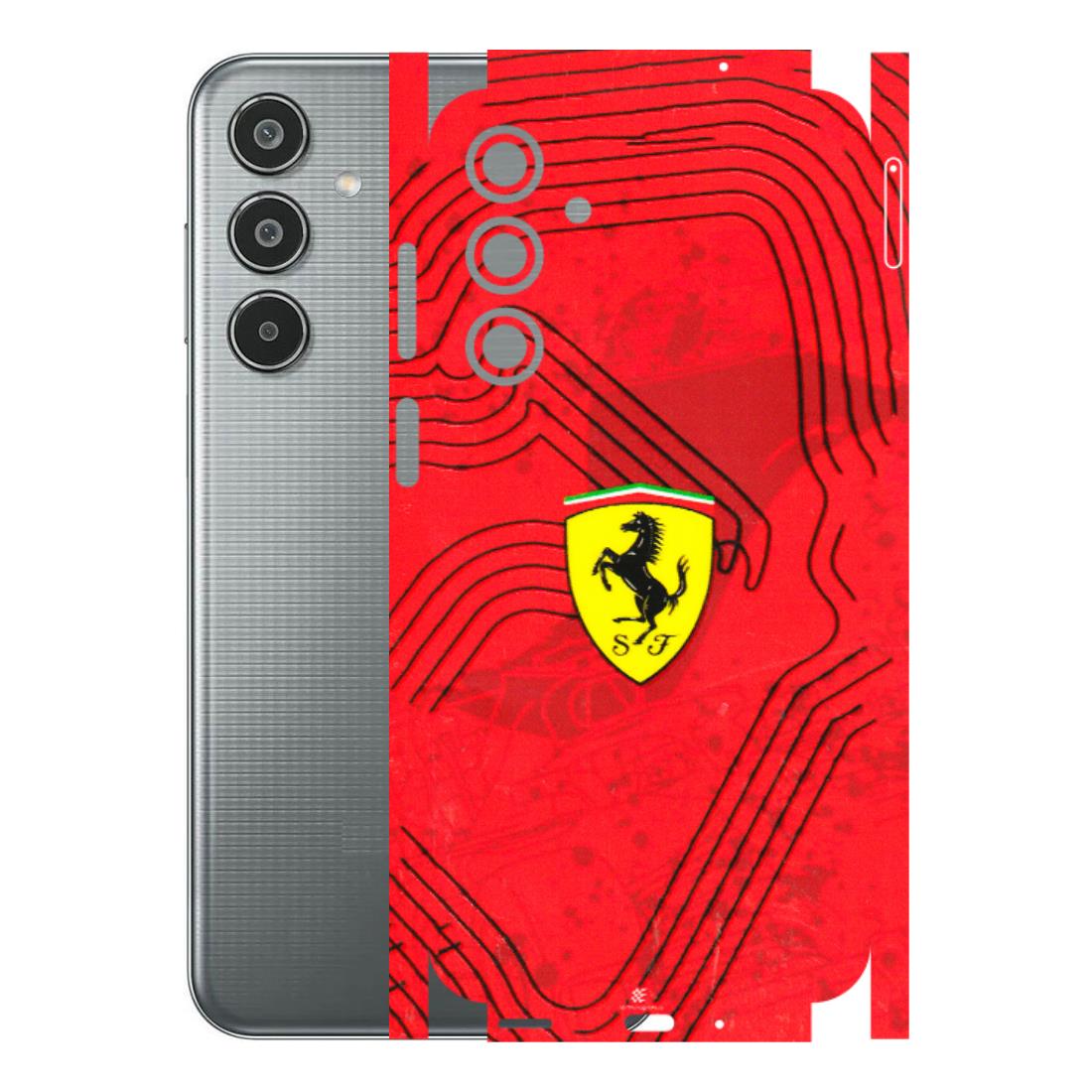 Samsung M/F/Note/Flip and C Phone Skins (All Models) - Red Ferrari Logo Stylish - 3D Embossed Finish (L-238) Samsung Galaxy M35 (5G)
