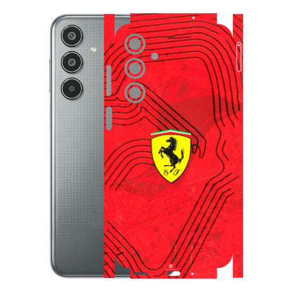 Samsung M/F/Note/Flip and C Phone Skins (All Models) - Red Ferrari Logo Stylish - 3D Embossed Finish (L-238) Samsung Galaxy M35 (5G)