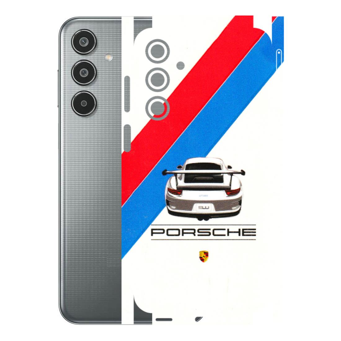 Samsung M/F/Note/Flip and C Phone Skins (All Models) - Porche Car Sober Logo - 3D Embossed Finish (L-248) Samsung Galaxy M35 (5G)