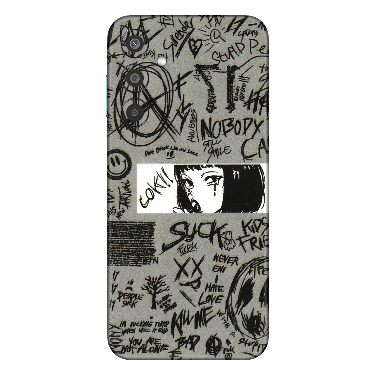 Samsung M/F/Note/Flip and C Phone Skins (All Models) - Never Have Love Anime - 3D Embossed Finish (L-260) Samsung Galaxy M35 (5G)