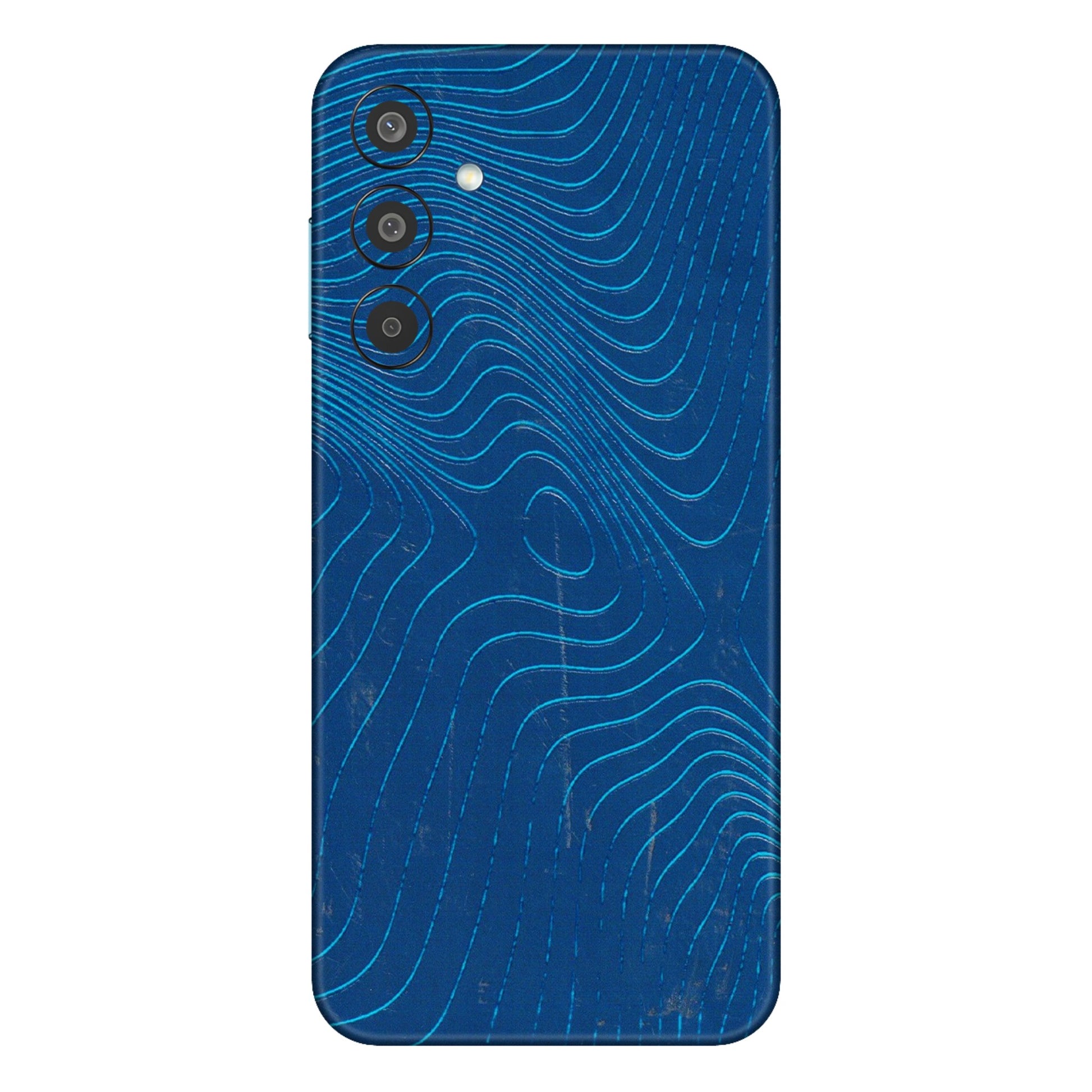 Samsung M/F/Note/Flip and C Phone Skins (All Models) - Abstract Blue Line Map - 3D Embossed Finish (L-272) Samsung Galaxy M35 (5G)
