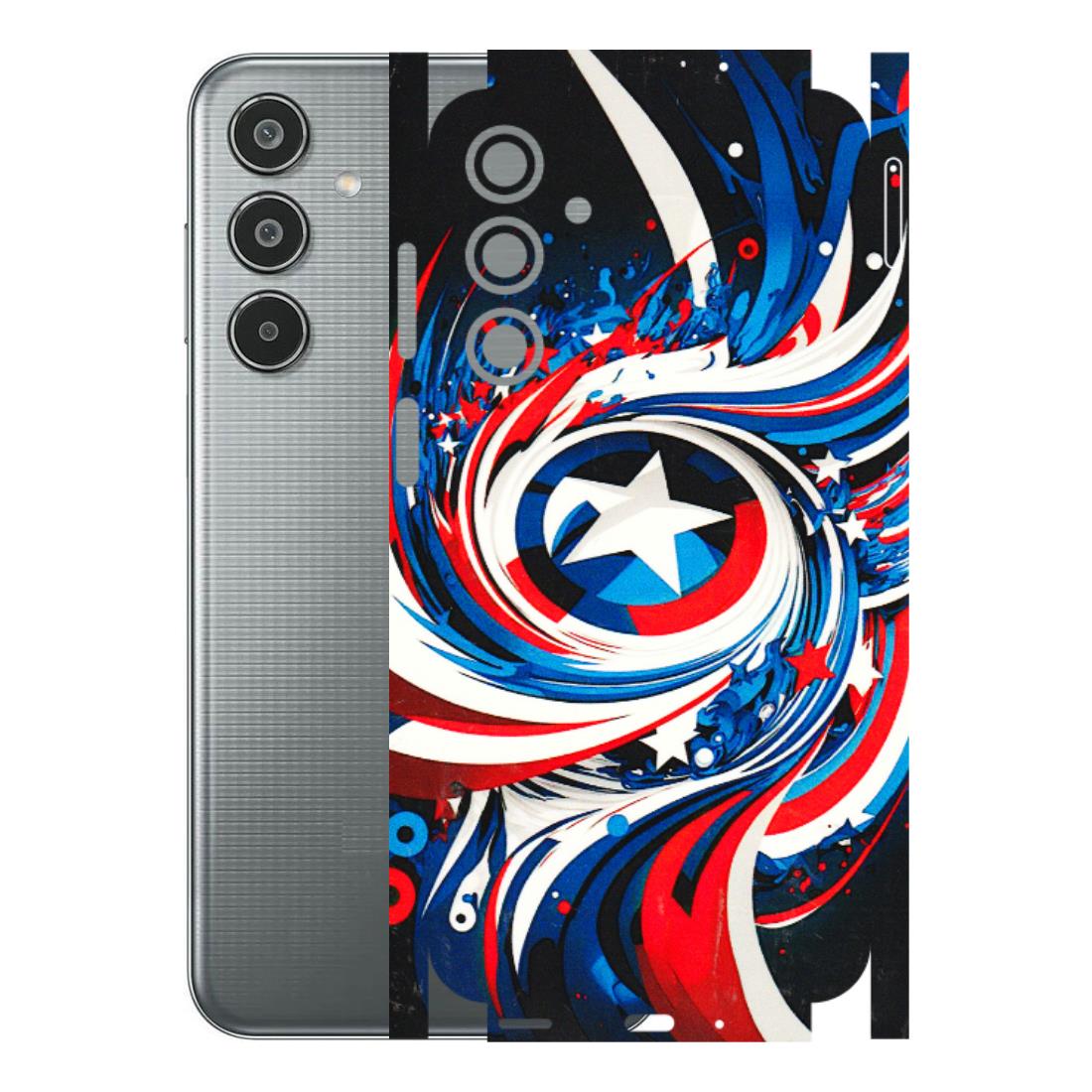 Samsung M/F/Note/Flip and C Phone Skins (All Models) - Captain America Logo - 3D Embossed Finish (L-307) Samsung Galaxy M35 (5G)