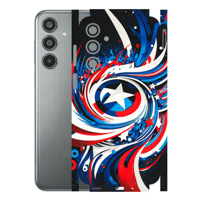 Samsung M/F/Note/Flip and C Phone Skins (All Models) - Captain America Logo - 3D Embossed Finish (L-307) Samsung Galaxy M35 (5G)