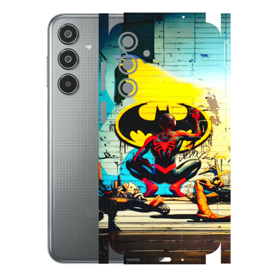 Samsung M/F/Note/Flip and C Phone Skins (All Models) - New Spiderman Bat Logo - 3D Embossed Finish (L-309) Samsung Galaxy M35 (5G)