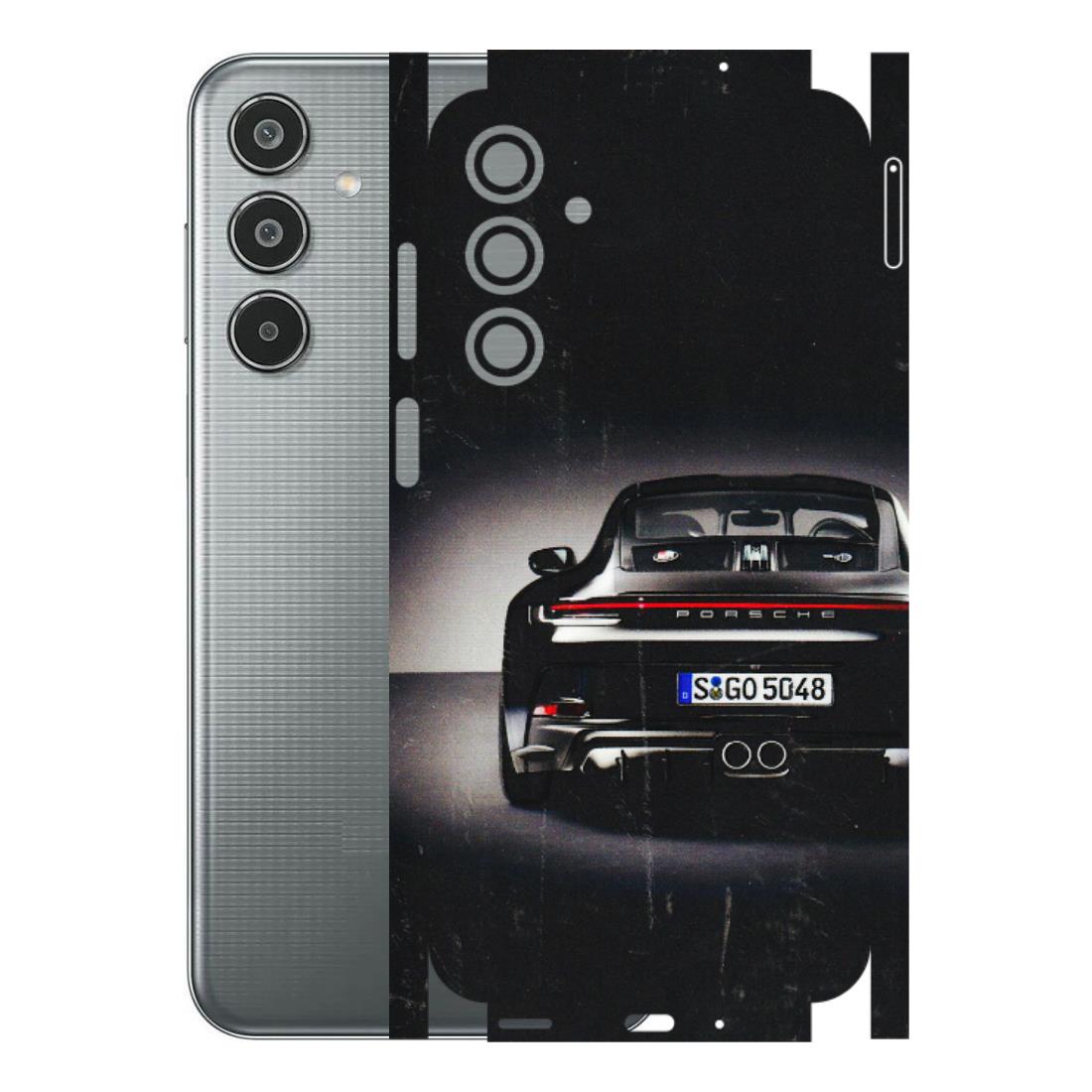 Samsung M/F/Note/Flip and C Phone Skins (All Models) - New Black Porsche GT3 - 3D Embossed Finish (L-327) Samsung Galaxy M35 (5G)