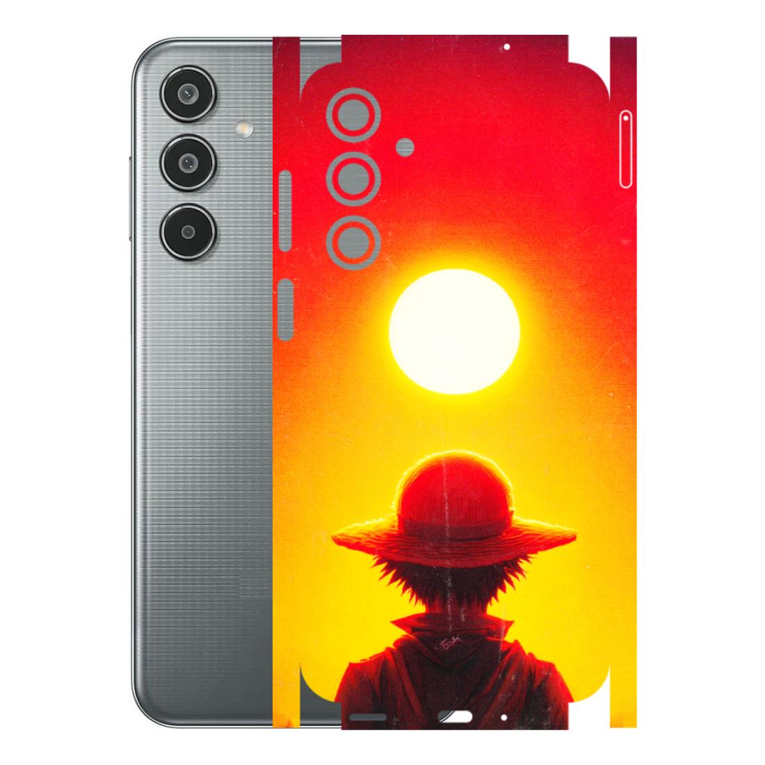 Samsung M/F/Note/Flip and C Phone Skins (All Models) - Cool Sunset With Monkey D.Luffy Anime - 3D Embossed Finish (L-329) Samsung Galaxy M35 (5G)