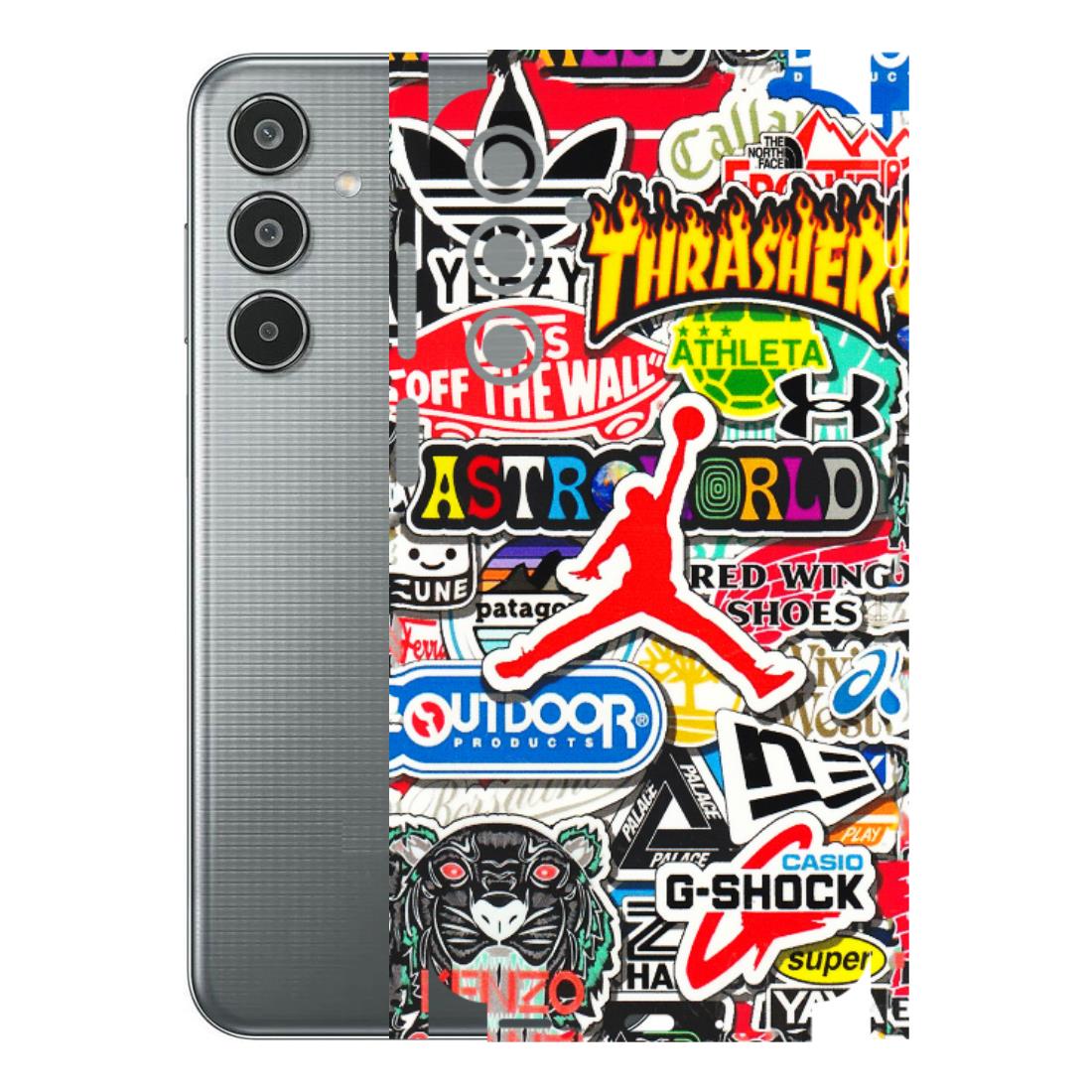 Samsung M/F/Note/Flip and C Phone Skins (All Models) - Multi Brands Sticker Graffiti - 3D Embossed Finish (L-37) Samsung Galaxy M35 (5G)