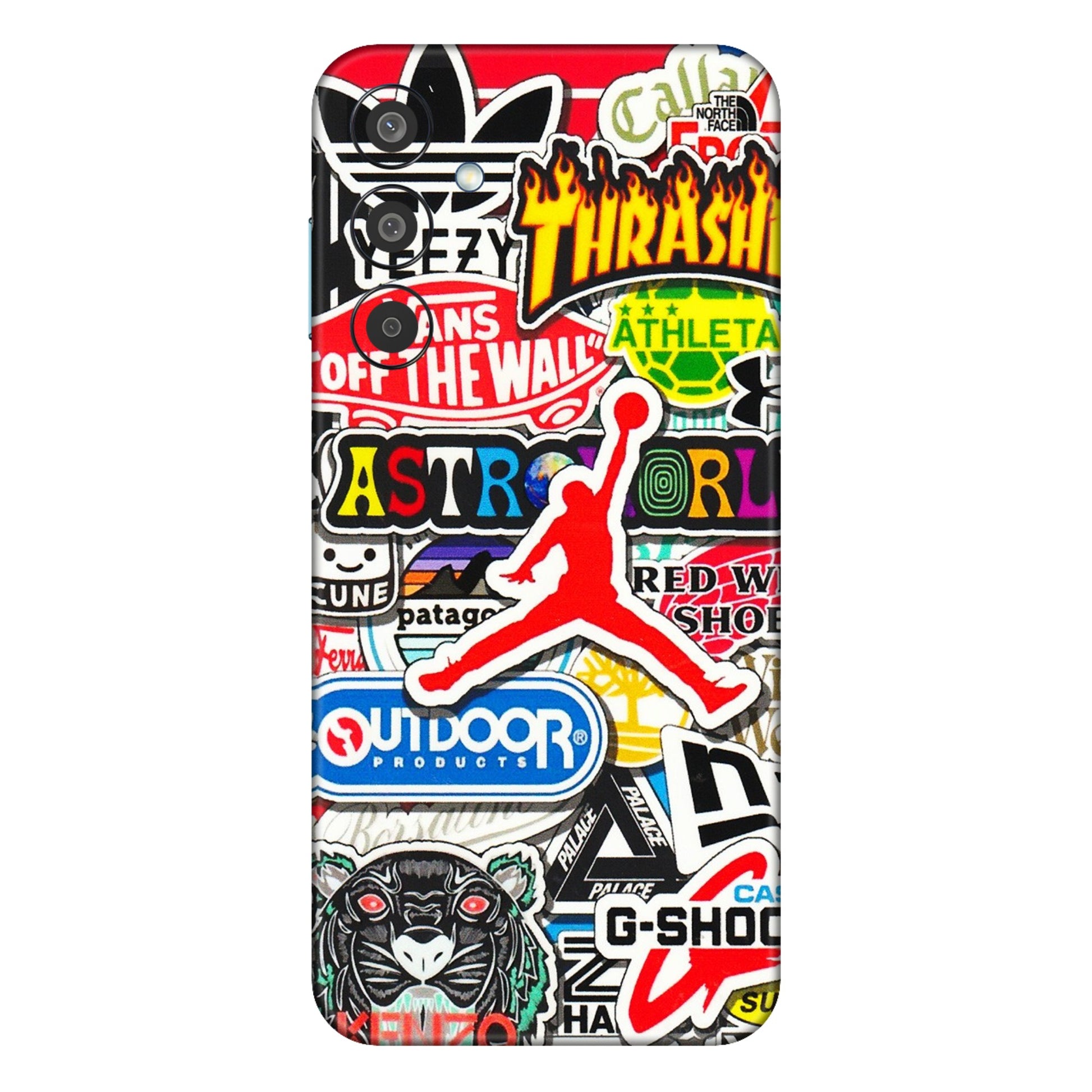 Samsung M/F/Note/Flip and C Phone Skins (All Models) - Multi Brands Sticker Graffiti - 3D Embossed Finish (L-37) Samsung Galaxy M35 (5G)
