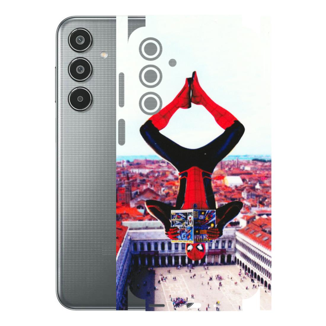 Samsung M/F/Note/Flip and C Phone Skins (All Models) - Spiderman Hanging - 3D Embossed Finish (L-53) Samsung Galaxy M35 (5G)