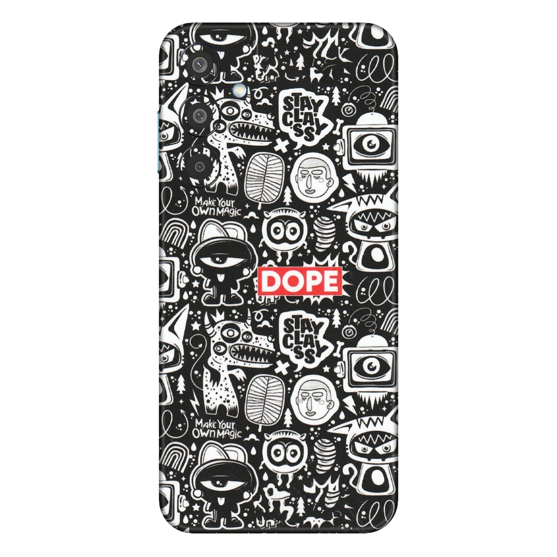 Samsung M/F/Note/Flip and C Phone Skins (All Models) - Dope Stay Classy Black Doodles - Matte Finish (M-126) Samsung Galaxy M35 (5G)
