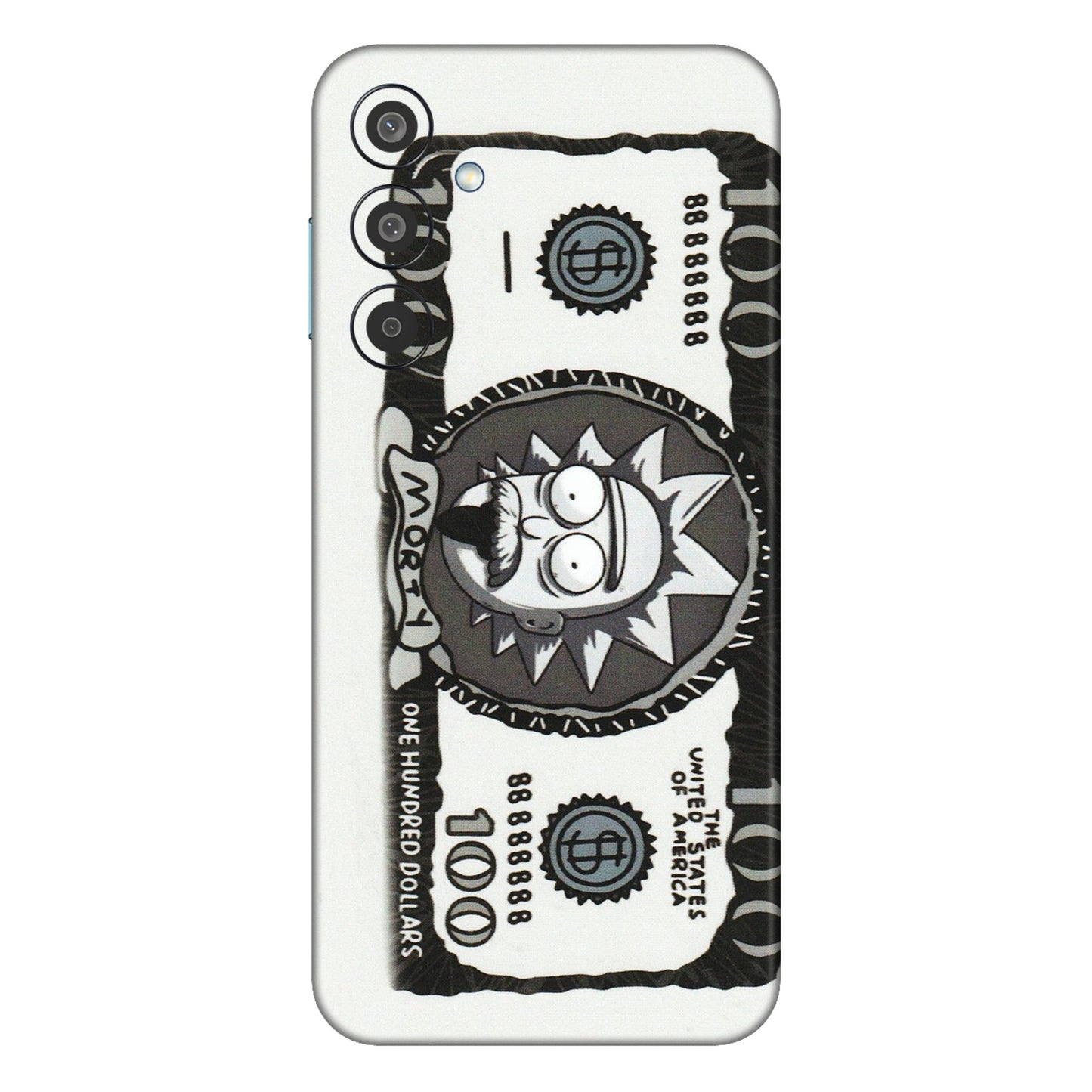 Samsung M/F/Note/Flip and C Phone Skins (All Models) - Rick And Morty Hundred Dollar Anime - Matte Finish (M-161) Samsung Galaxy M35 (5G)
