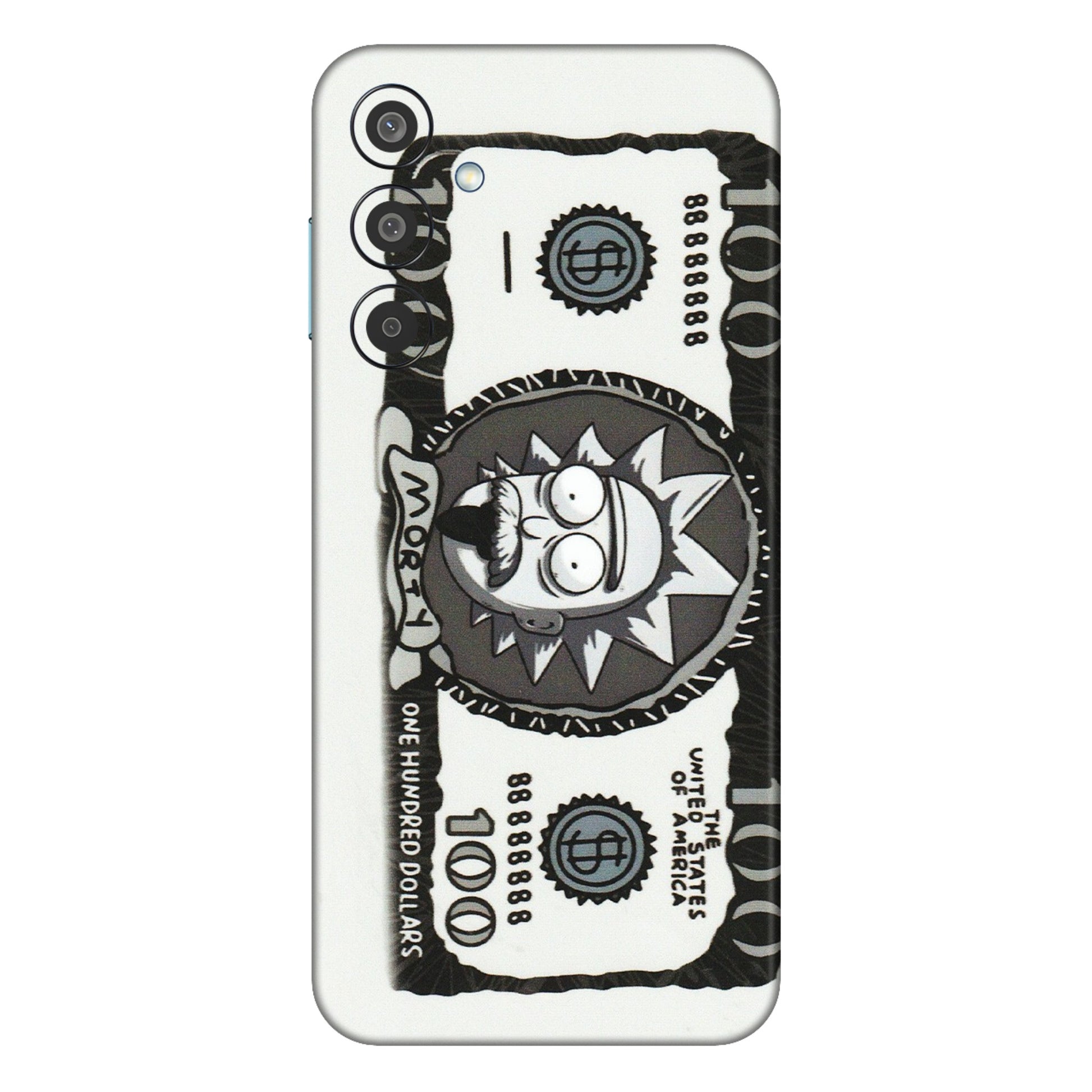 Samsung M/F/Note/Flip and C Phone Skins (All Models) - Rick And Morty Hundred Dollar Anime - Matte Finish (M-161) Samsung Galaxy M35 (5G)