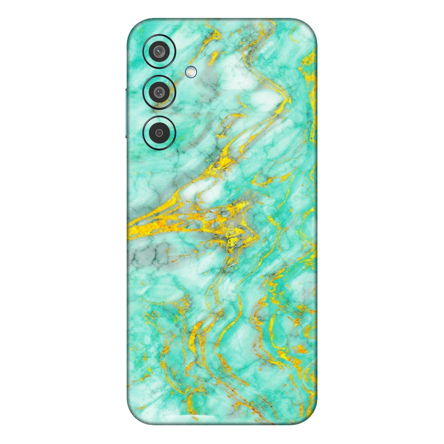 Samsung M/F/Note/Flip and C Phone Skins (All Models) - Green And Gold Marble Feel - Matte Finish (M-16) Samsung Galaxy M35 (5G)