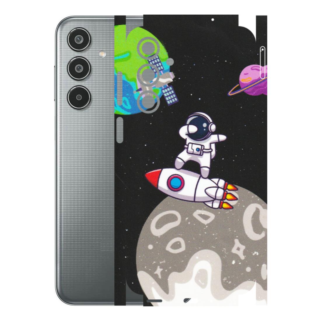Samsung M/F/Note/Flip and C Phone Skins (All Models) - Astronaut Vibing Toon Running - Matte Finish (M-39) Samsung Galaxy M35 (5G)