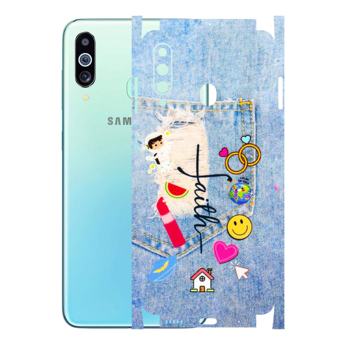 Samsung M/F/Note/Flip and C Phone Skins (All Models) - Denim Jeans Pocket - 3D Embossed Finish (L-134) Samsung Galaxy M40