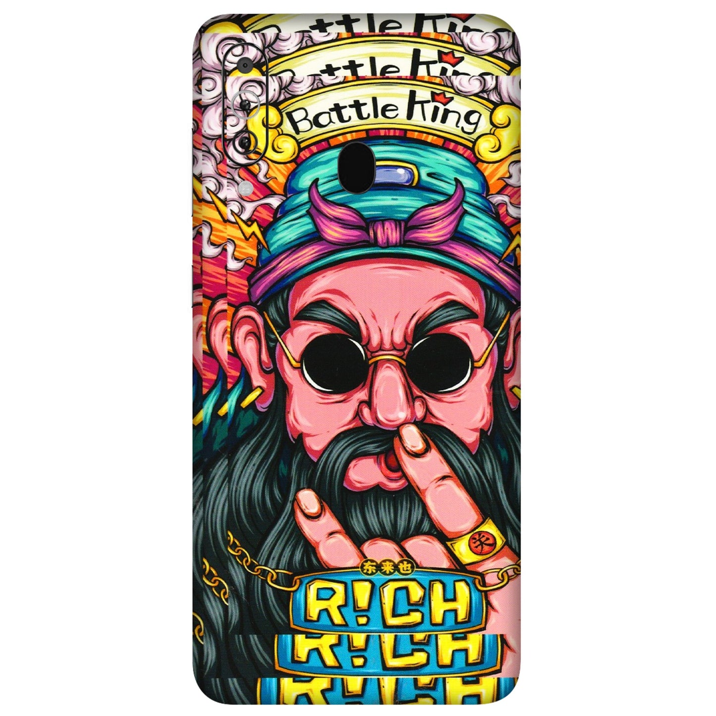 Samsung M/F/Note/Flip and C Phone Skins (All Models) - Battle King Dude Face - 3D Embossed Finish (L-178) Samsung Galaxy M40