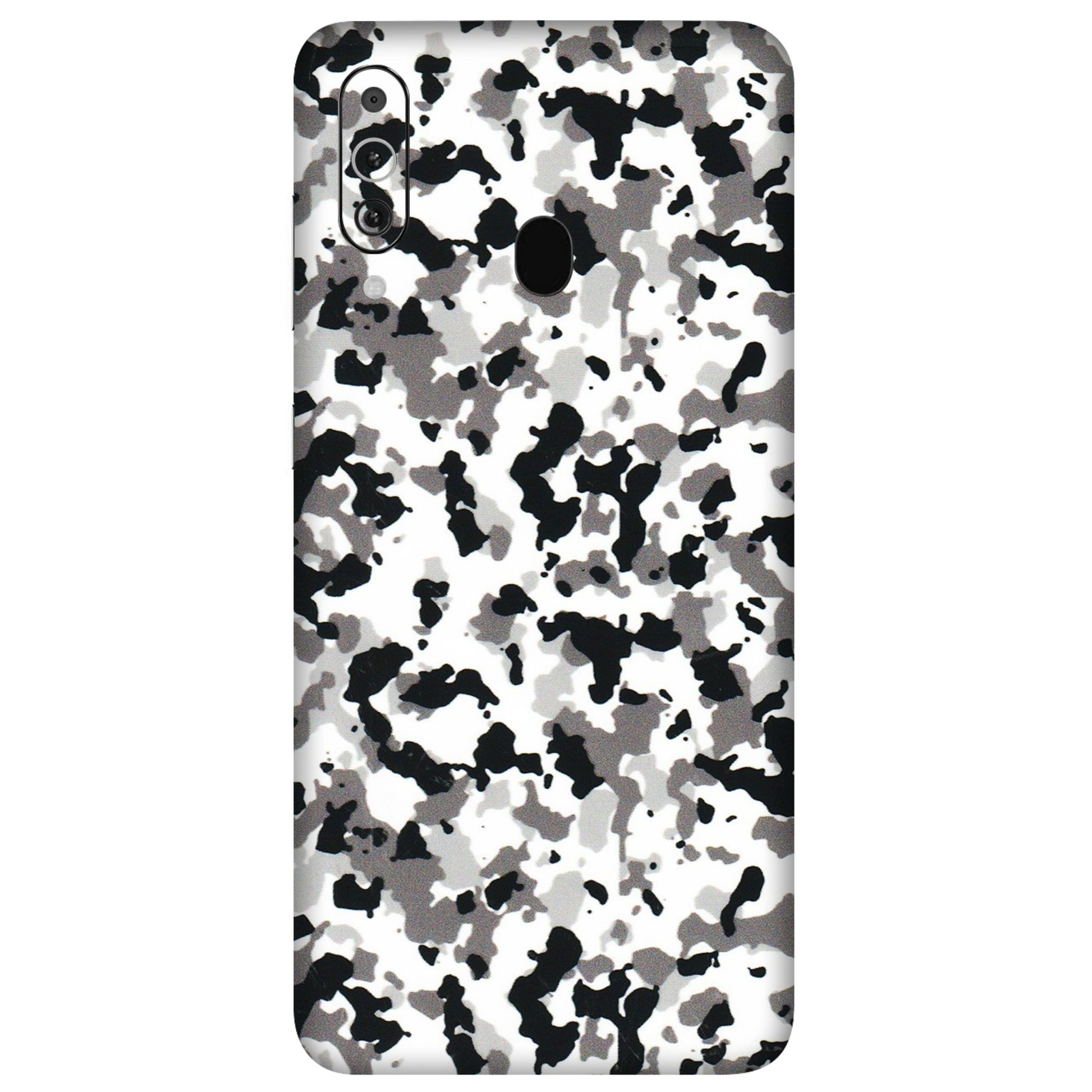 Samsung M/F/Note/Flip and C Phone Skins (All Models) - White Black Camouflage - 3D Embossed Finish (L-18) Samsung Galaxy M40