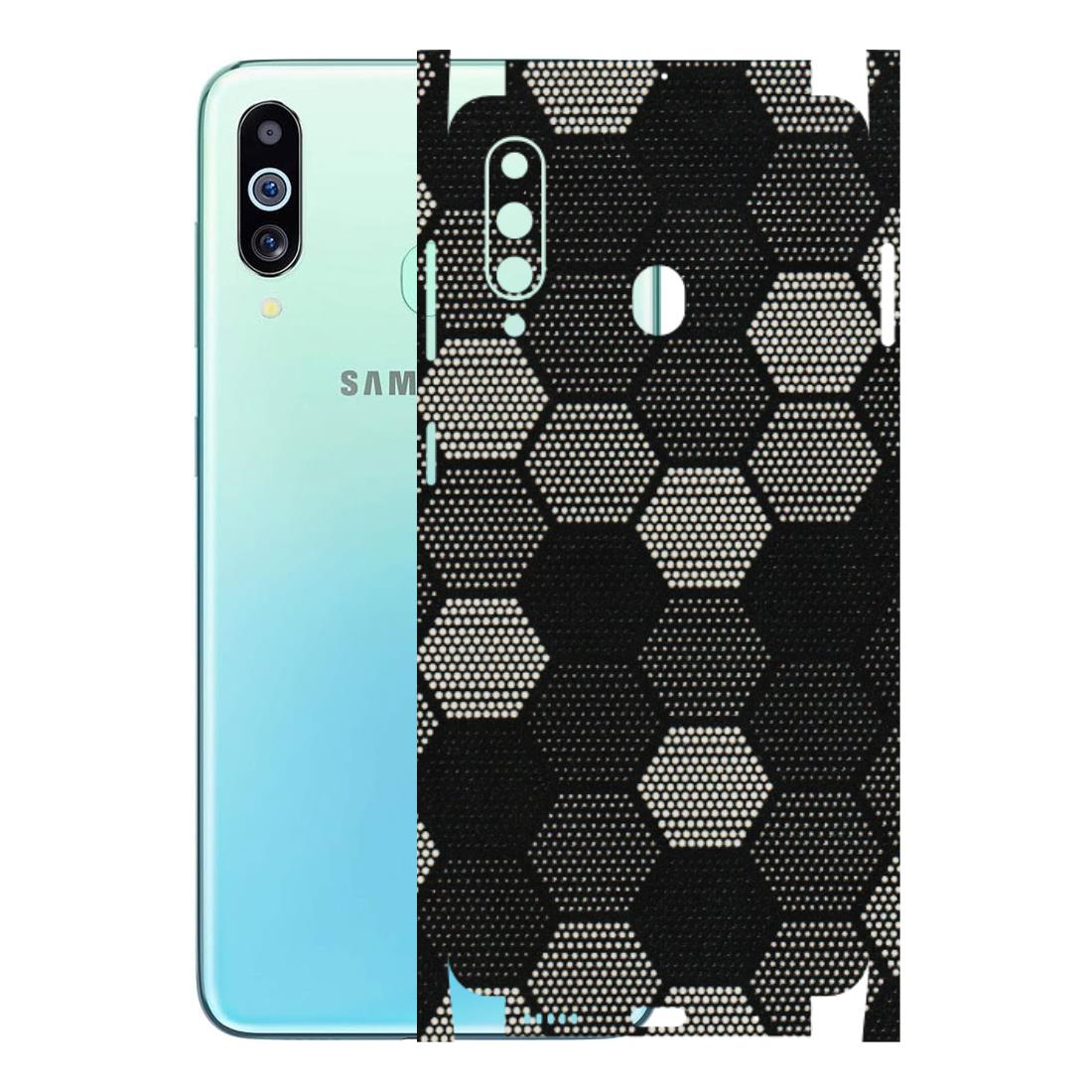 Samsung M/F/Note/Flip and C Phone Skins (All Models) - Black & White Dotted Honeycomb Texture - 3D Embossed Finish (L-202) Samsung Galaxy M40