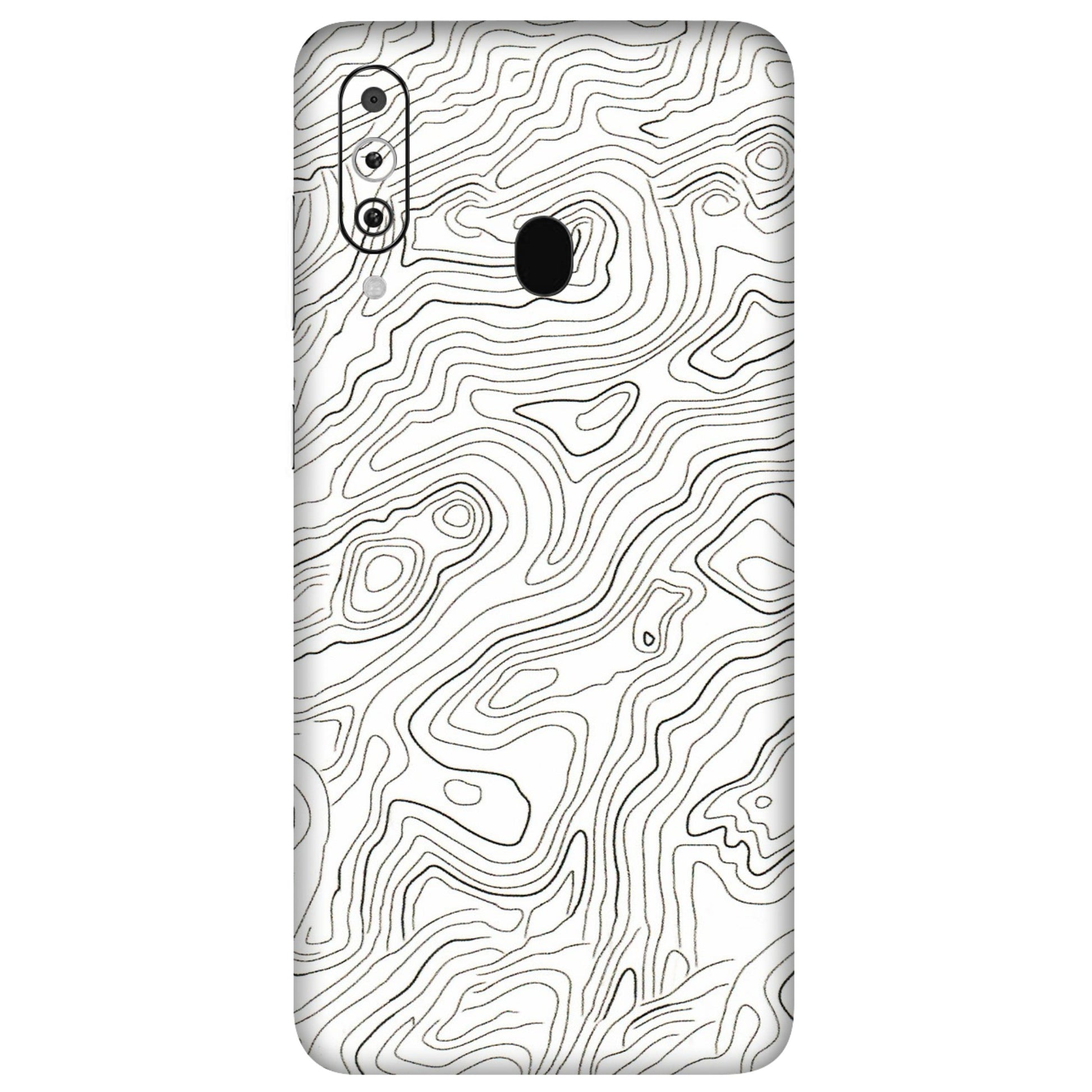 Samsung M/F/Note/Flip and C Phone Skins (All Models) - White Black Swirls - 3D Embossed Finish (L-219) Samsung Galaxy M40