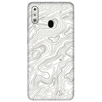 Samsung M/F/Note/Flip and C Phone Skins (All Models) - White Black Swirls - 3D Embossed Finish (L-219) Samsung Galaxy M40