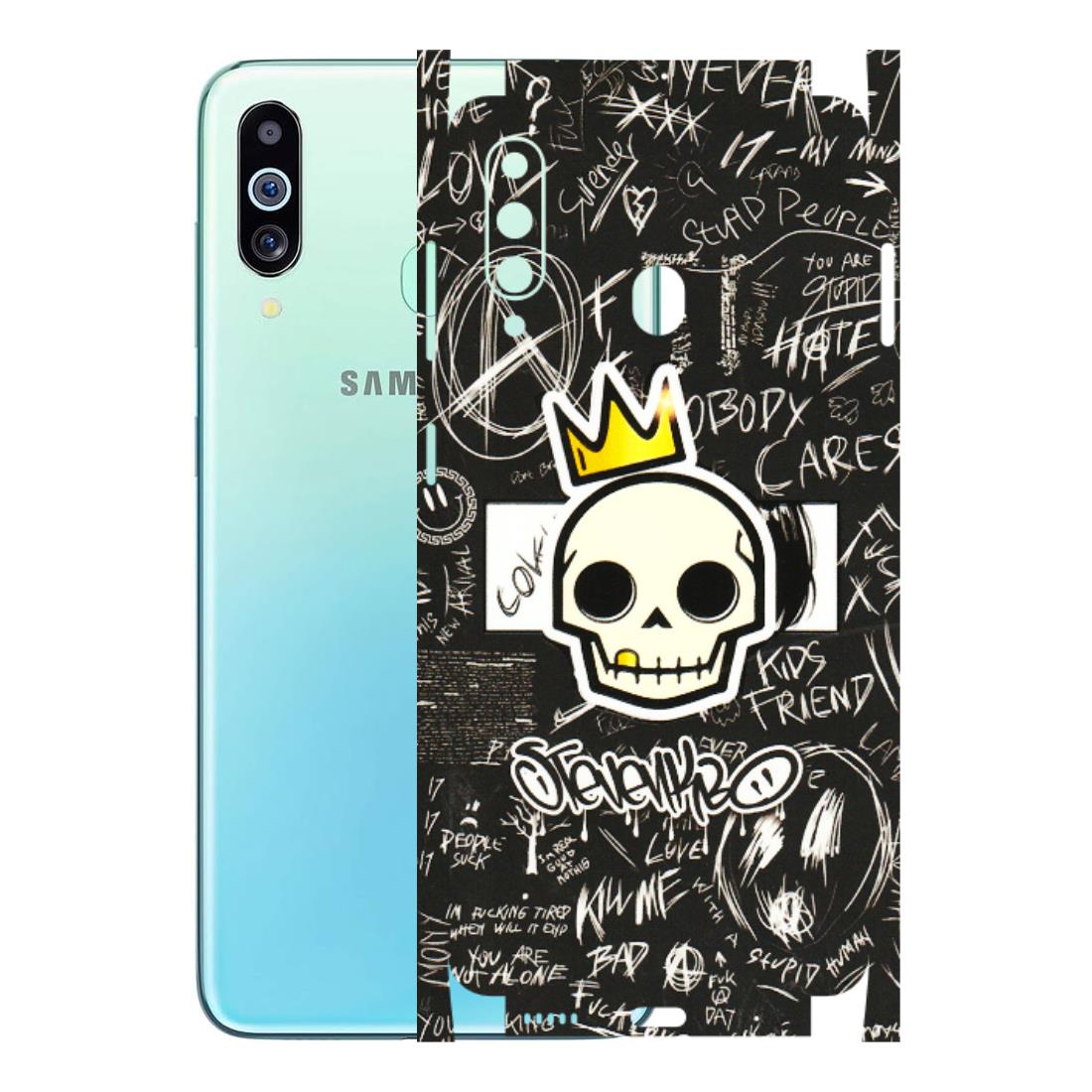 Samsung M/F/Note/Flip and C Phone Skins (All Models) - Funny Skull Black Chalk Grafitti - 3D Embossed Finish (L-22) Samsung Galaxy M40
