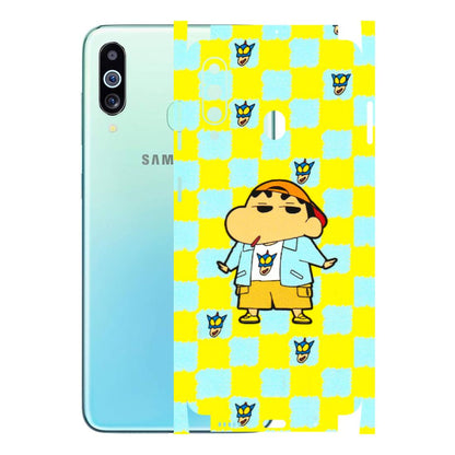 Samsung M/F/Note/Flip and C Phone Skins (All Models) - Yellow Blue Shinchan Cute - 3D Embossed Finish (L-221) Samsung Galaxy M40