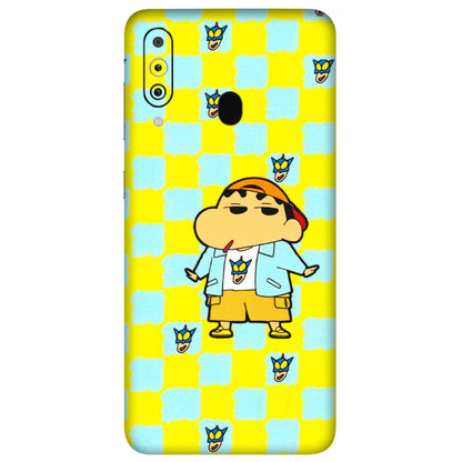 Samsung M/F/Note/Flip and C Phone Skins (All Models) - Yellow Blue Shinchan Cute - 3D Embossed Finish (L-221) Samsung Galaxy M40