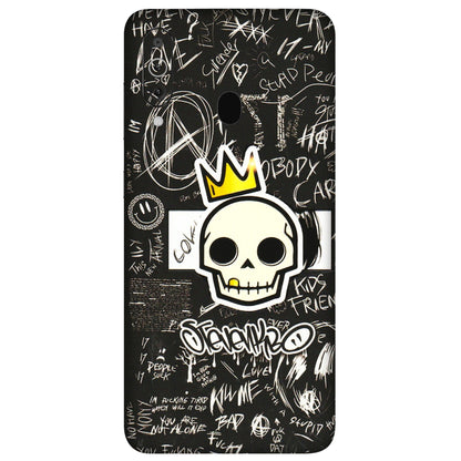 Samsung M/F/Note/Flip and C Phone Skins (All Models) - Funny Skull Black Chalk Grafitti - 3D Embossed Finish (L-22) Samsung Galaxy M40