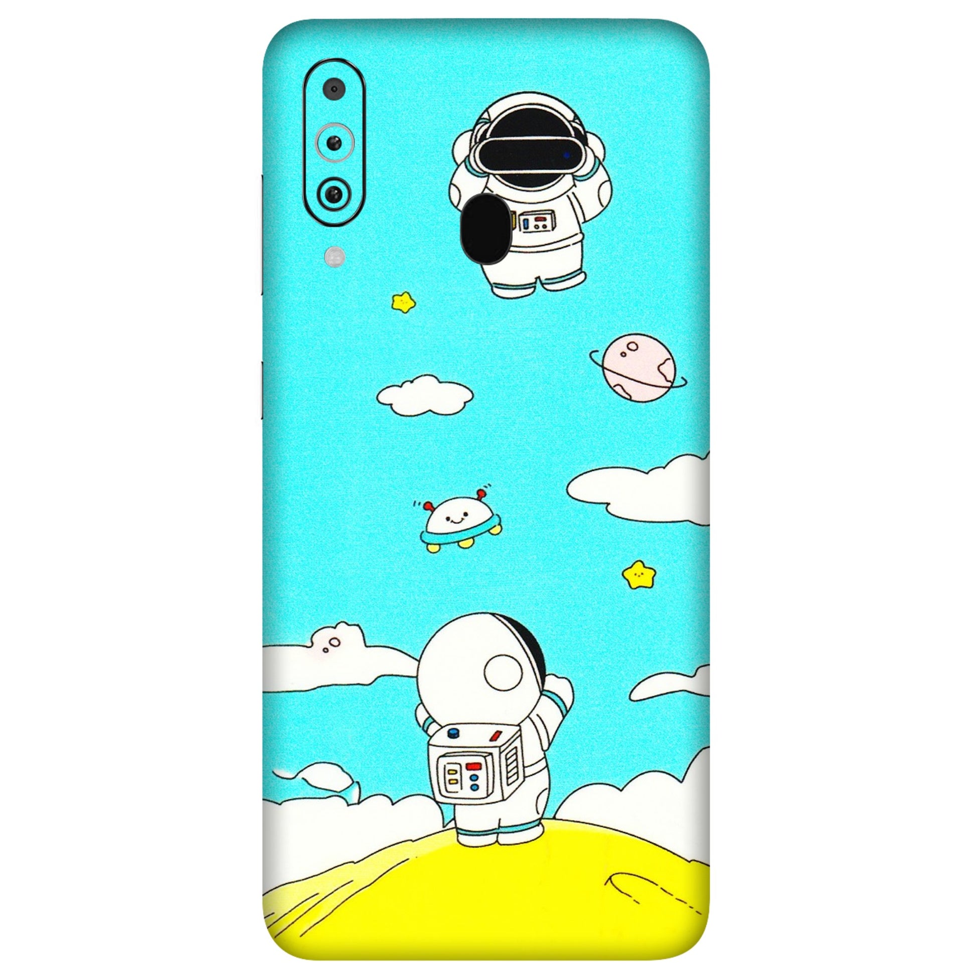 Samsung M/F/Note/Flip and C Phone Skins (All Models) - Blue Skies Astro Float - 3D Embossed Finish (L-230) Samsung Galaxy M40