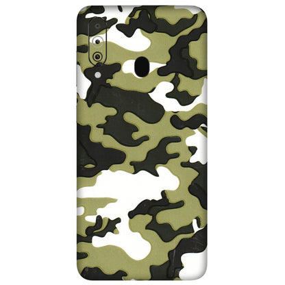 Samsung M/F/Note/Flip and C Phone Skins (All Models) - Camouflages White And Green - 3D Embossed Finish (L-243) Samsung Galaxy M40