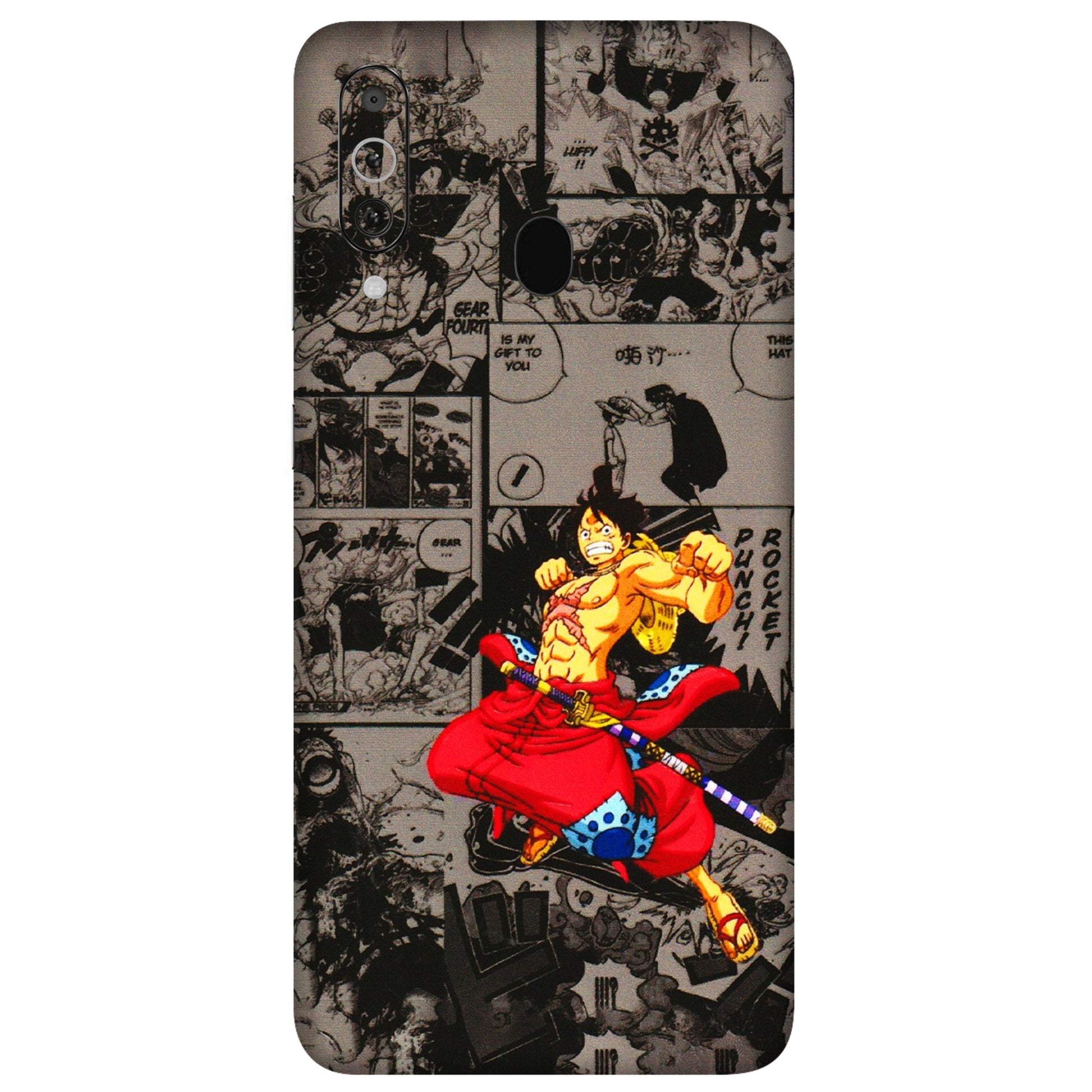 Samsung M/F/Note/Flip and C Phone Skins (All Models) - One Piece Rocket Punch Manga - 3D Embossed Finish (L-25) Samsung Galaxy M40